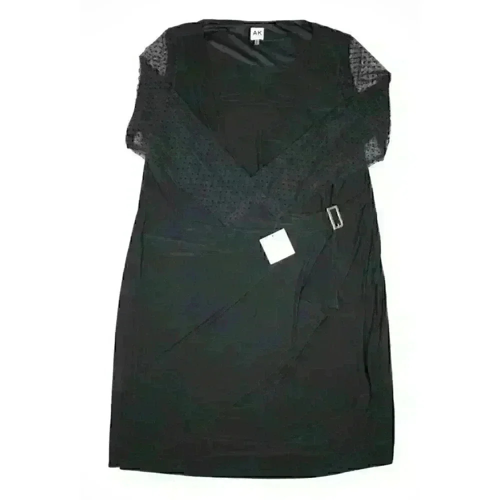 NEW! Anne Klein Women's Plus 3X Twisted Sheer-Sleeve Dress NWT $119